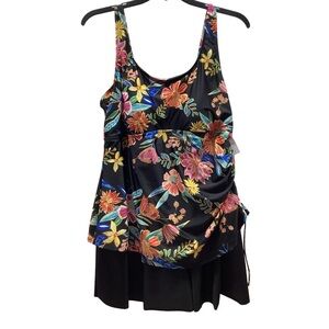 Sonnet Shores Size 24W Sophia Floral Swim Dress With Molded Bra. New With Tags.